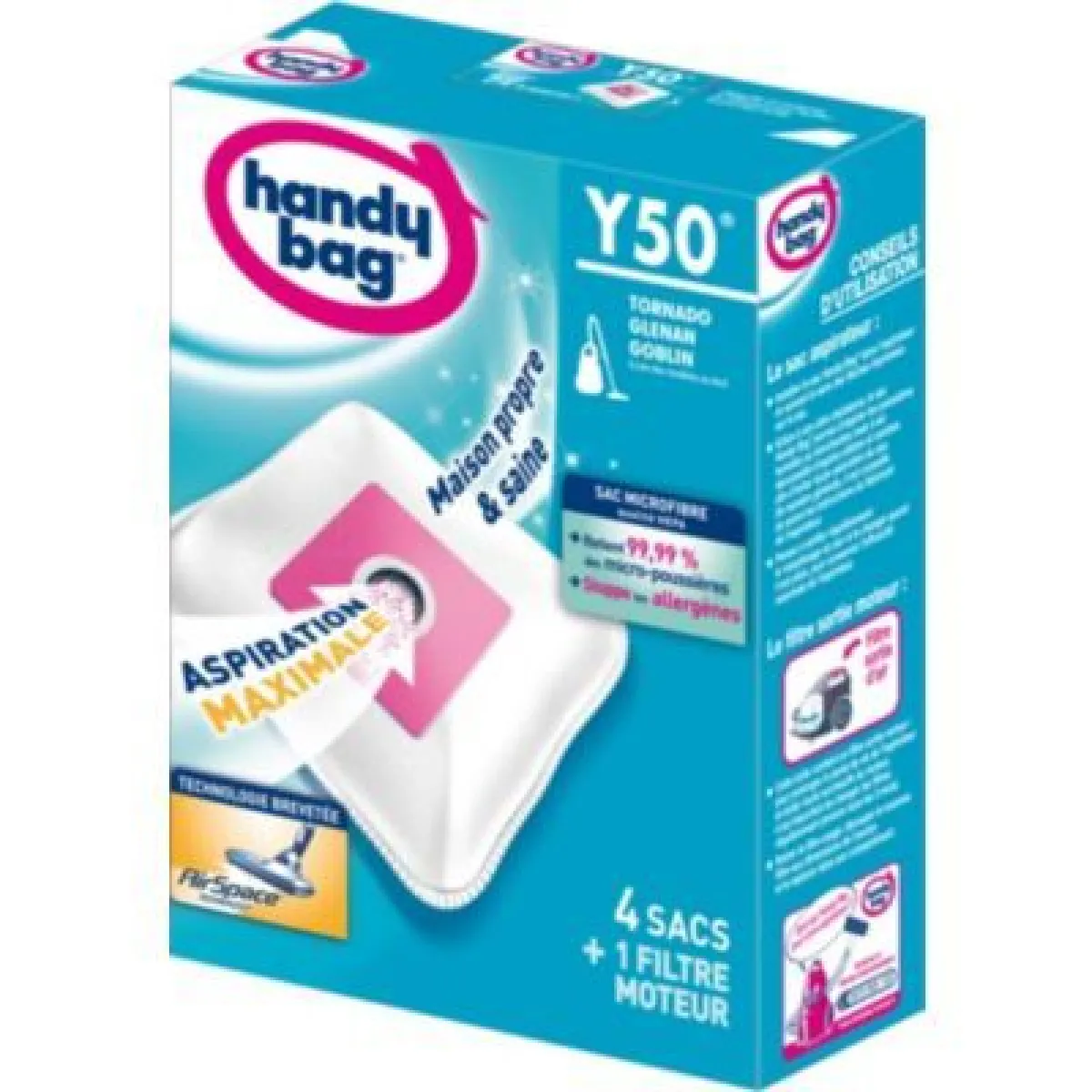 Handy Bag Sacs D’aspirateur Y50 - Lot De 4