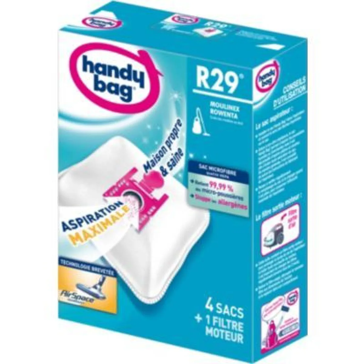 Handy Bag Sacs Aspirateur R29 - Lot De 4