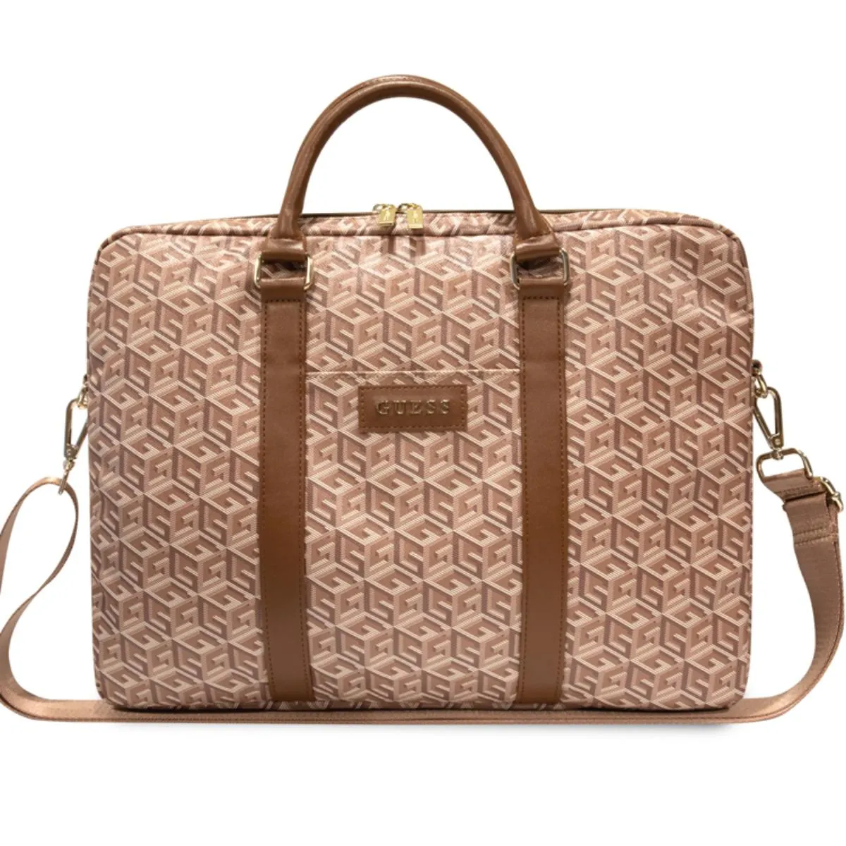 Guess Marron Sacoche Pour Ordinateur Portable 16'' Modèle G Cube