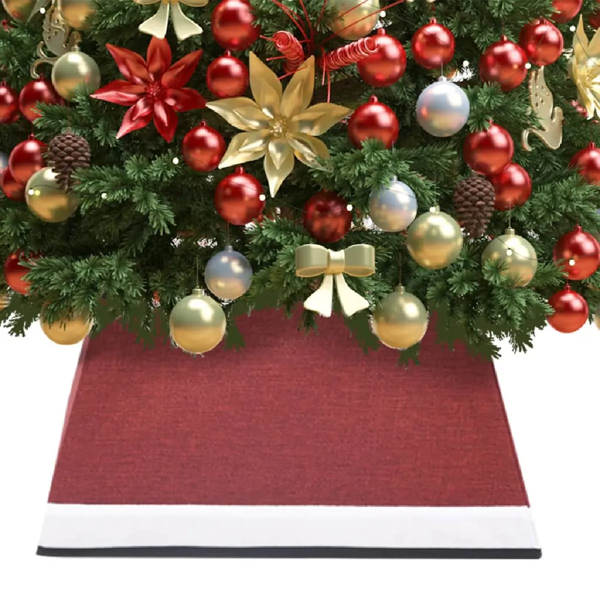 vidaXL Jupe de sapin de Noël 48x48x25 cm - Rouge/Blanc vidaXL Jupe de sapin de Noël 48x48x25 cm - Rouge/Blanc
