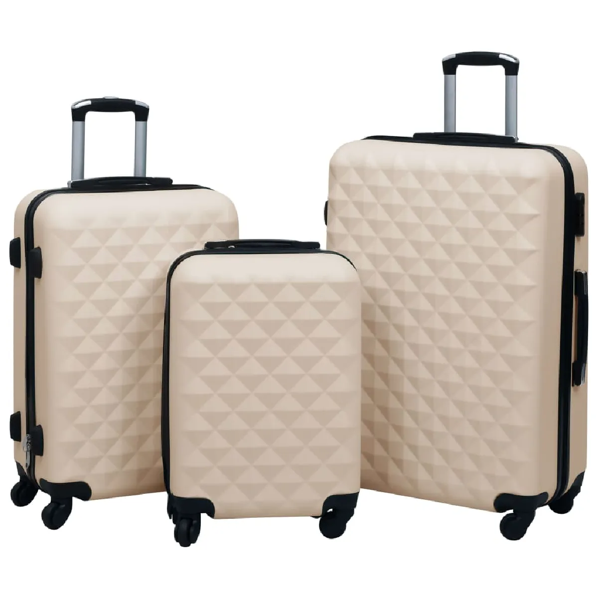 vidaXL Ensemble valises rigides ABS - Doré