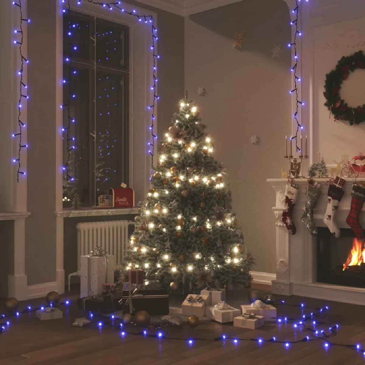 Non Communiqué Bleu Vidaxl Guirlande Led Avec 150 Led Décoration De Vacances Ornement De Noël De Patio Décoration De Fête Jardin Extérieur 343200 - Image 2