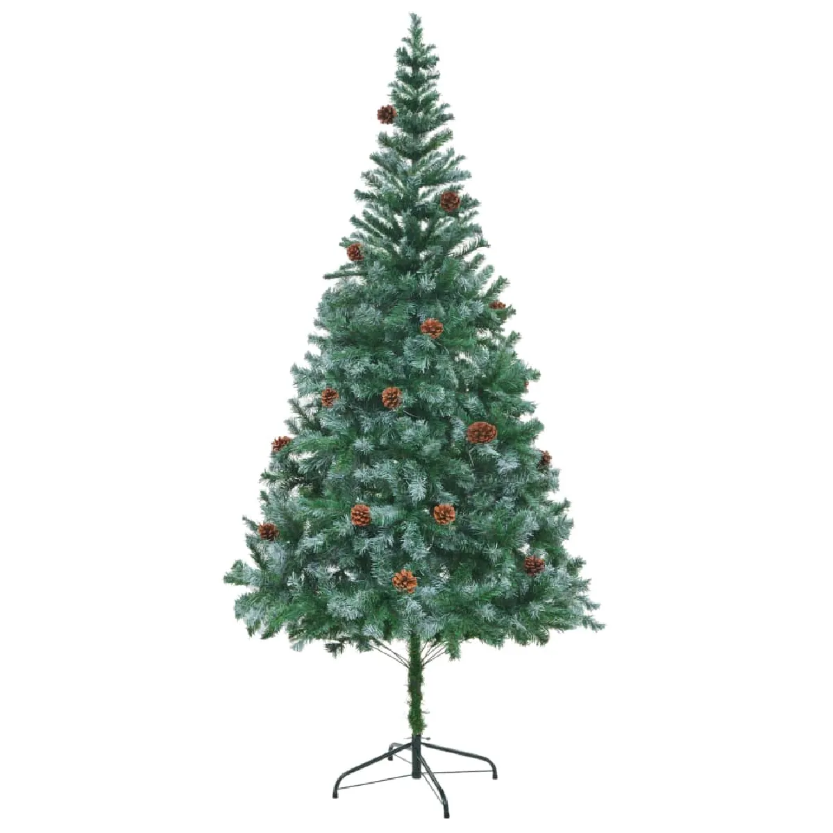 vidaXL Arbre de No&euml;l artificiel avec pommes de pin - 210 cm