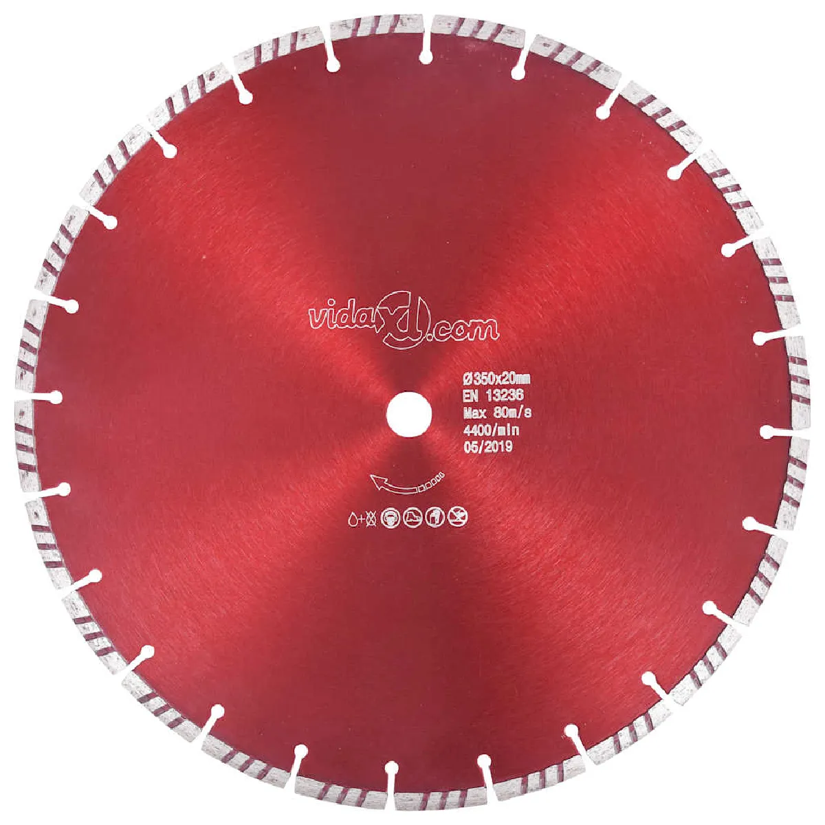 Non Communiqué Rouge Disque De Coupe Diamanté Avec Turbo Acier 350 Mm - Image 2