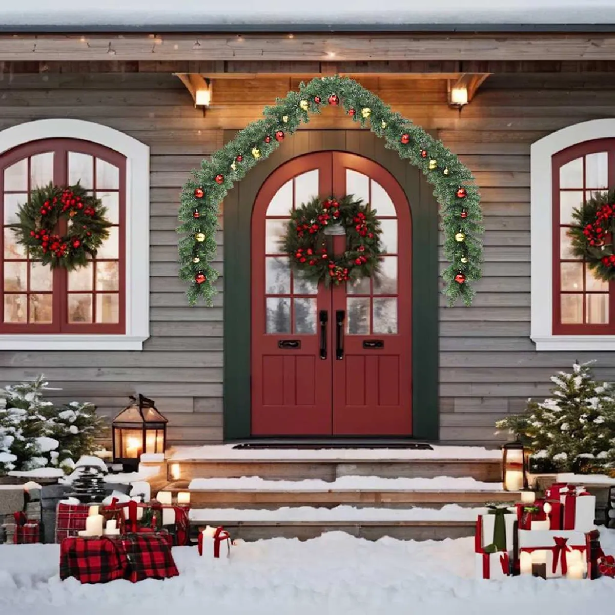 Vidaxl Vert Guirlande De Noël Décorée Avec Boules Et Lumières Led 5 M 246406 - Image 3