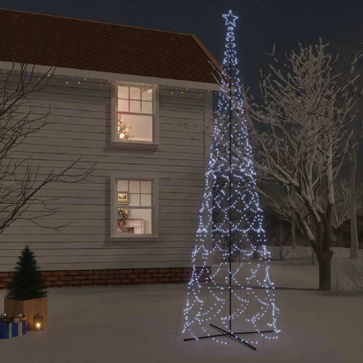 Vidaxl Sapin De Noël Led Cône 800 Cm