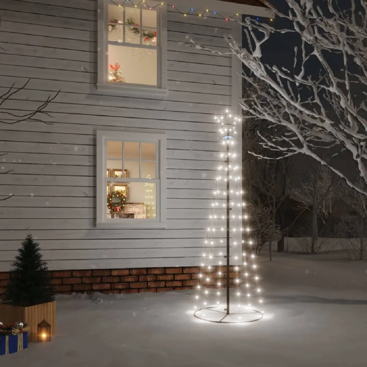 vidaXL Arbre de Noël cône LED 180 cm