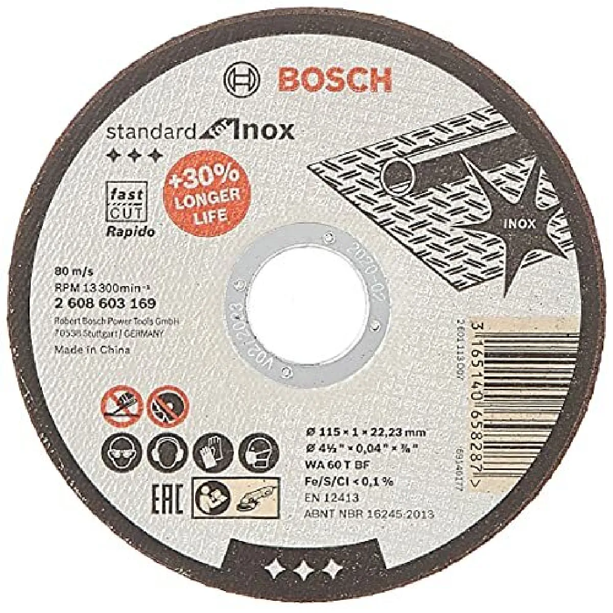Bosch Disque à tronçonner Inox 115 mm
