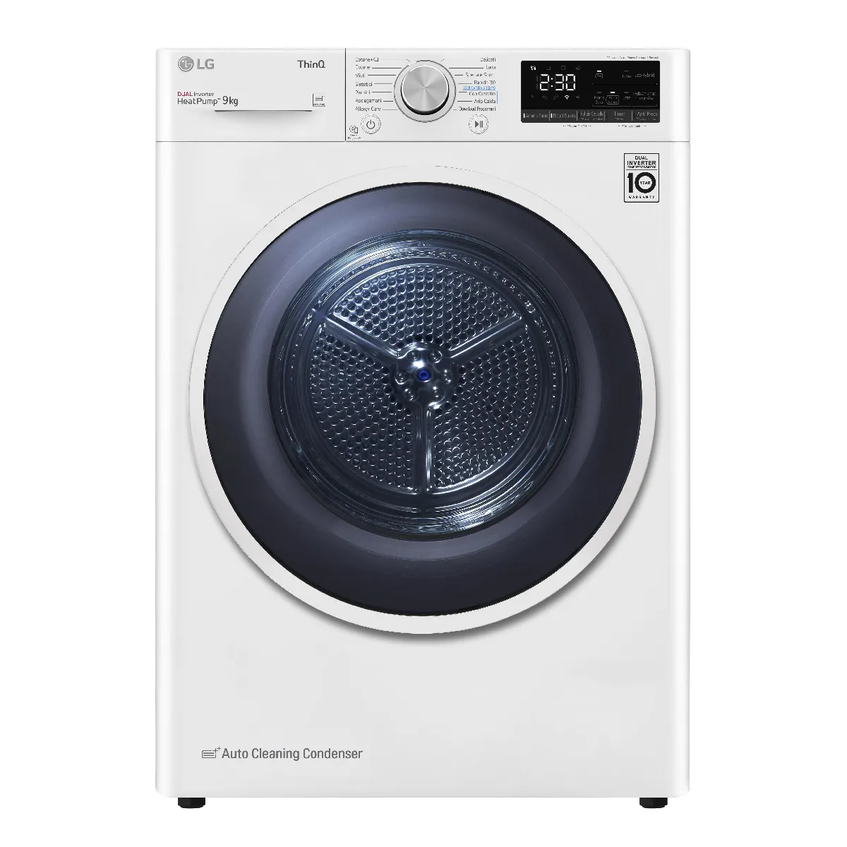 Sèche linge LG RH90V9AVHN à charge frontale 9 kg classe A+++ condensation avec pompe à chaleur Wi Fi