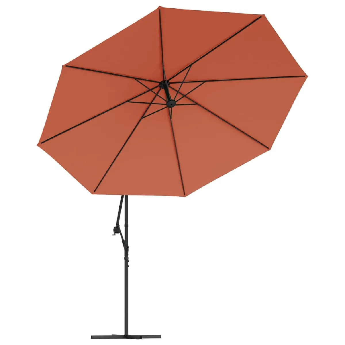 Parasol meuble de jardin en porte-&agrave;-fau x avec m&acirc;t aluminium 350 cm terre cuite 02_0008606 