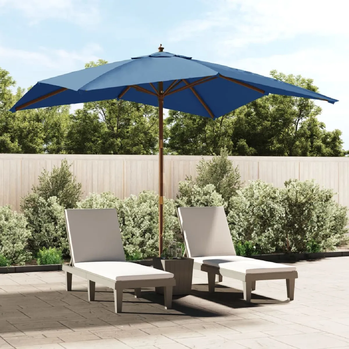 vidaXL Parasol 300x300 cm Azuré - vue 2