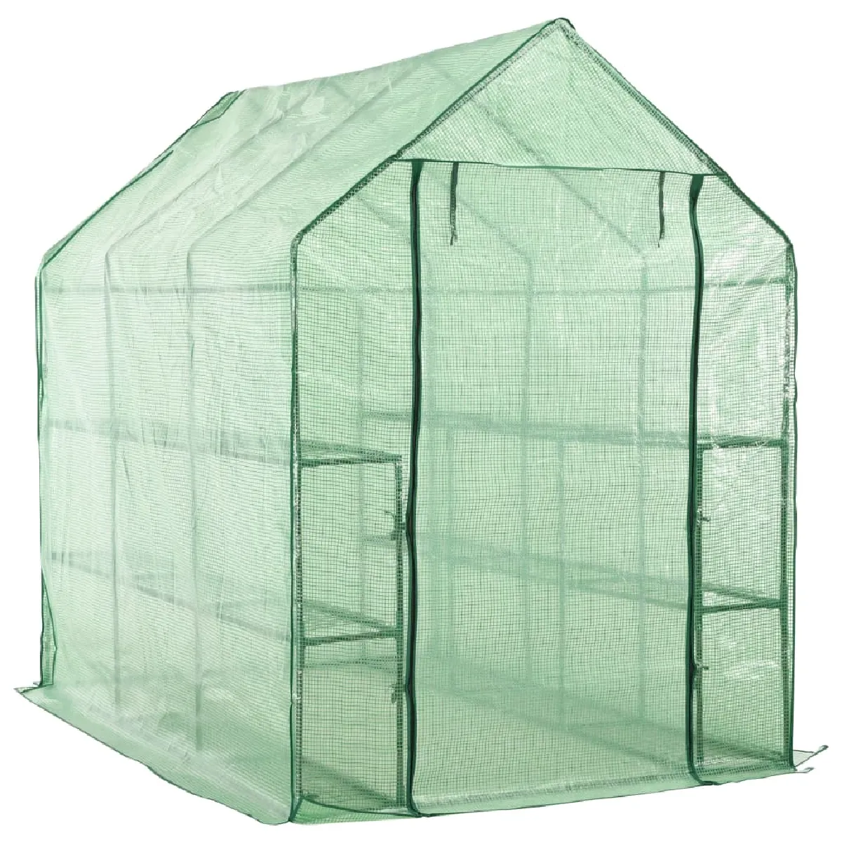 vidaXL Serre plain-pied - Acier - 12 étagères