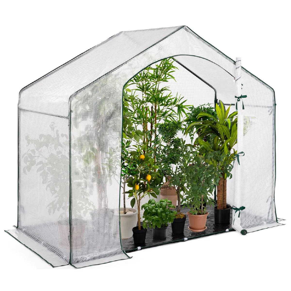 IDMarket Lot De 12 Cloches à Salades Plastique Transparent - Serre Mini Pour Plants, Protection Gel Et Insectes, Diam. 25,5 Cm X H 20 Cm + Crochets