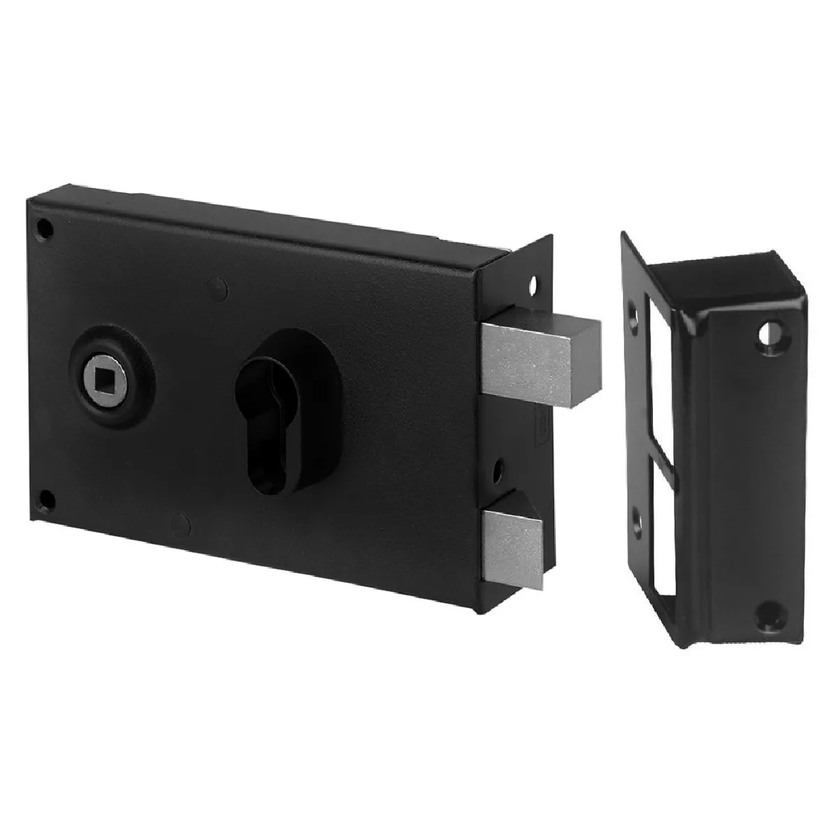 Abus Noir Serrure En Applique Monopoint Droite