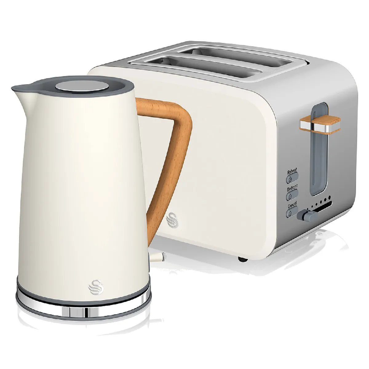 Swan Vert/Blanc Set Petit-Déjeuner Bouilloire Sans Fil 1,7 L Grille-Pain 2 Nordic Stp2090whtneu - Image 3