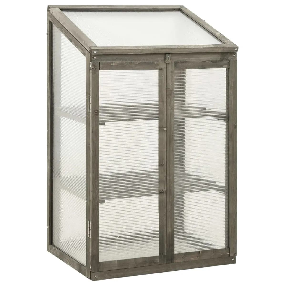 Vidaxl Serre 60x45x100 cm Bois de sapin 314849 Gris - vue 2