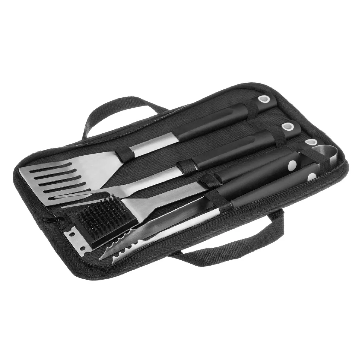 Neka Noir Kit 4 Ustensiles De Barbecue Avec Rangement