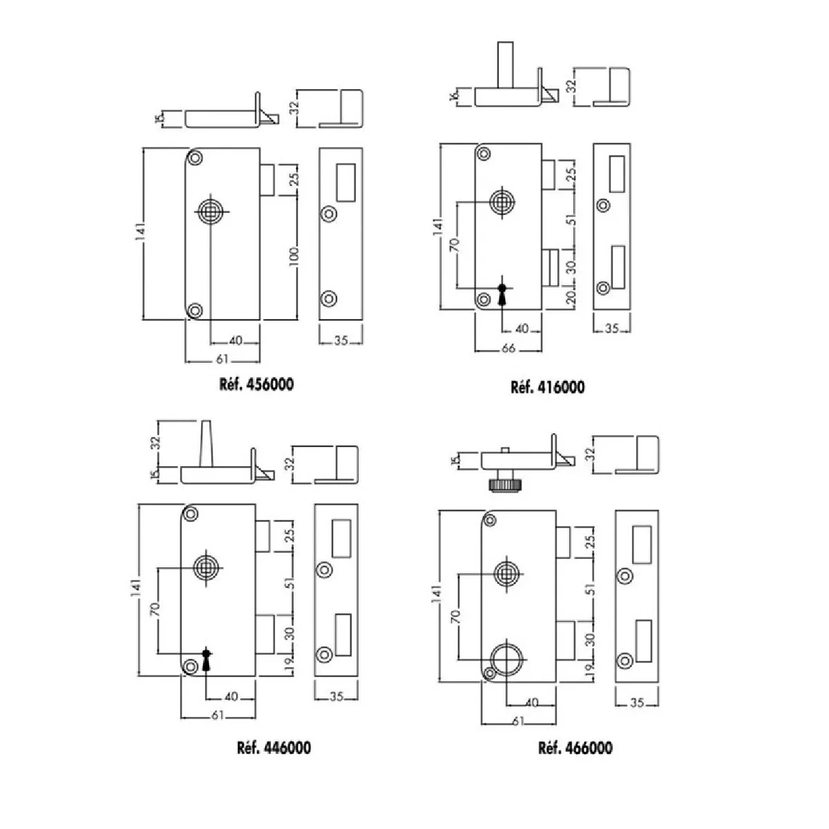 Jpm Serrure Verticale Extra Plate 446 - Droite - 446000-02-11 - Image 3