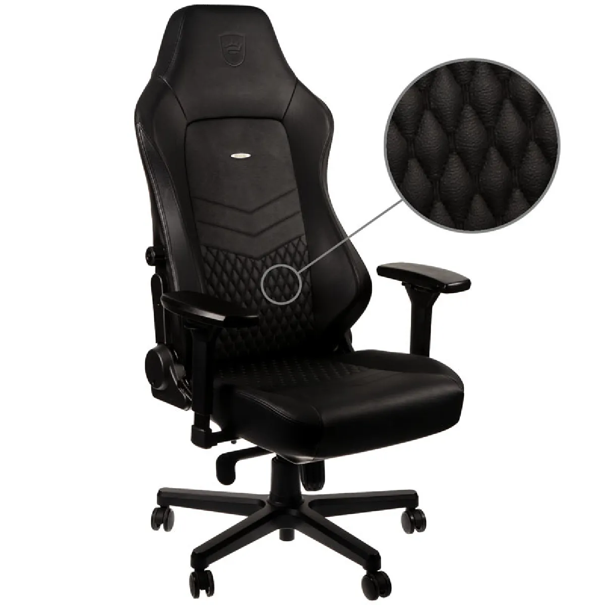Noblechairs HERO - Vrai Cuir - Noir/Noir Noblechairs HERO - Vrai Cuir - Noir/Noir