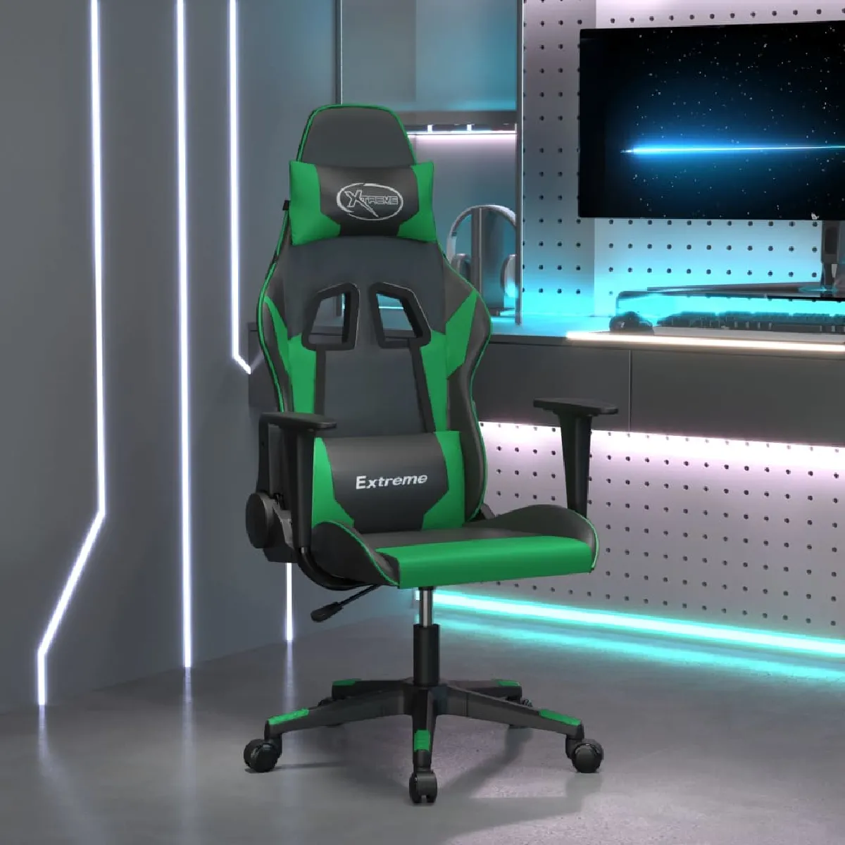 VidaXL Chaise de jeu Noir/Vert