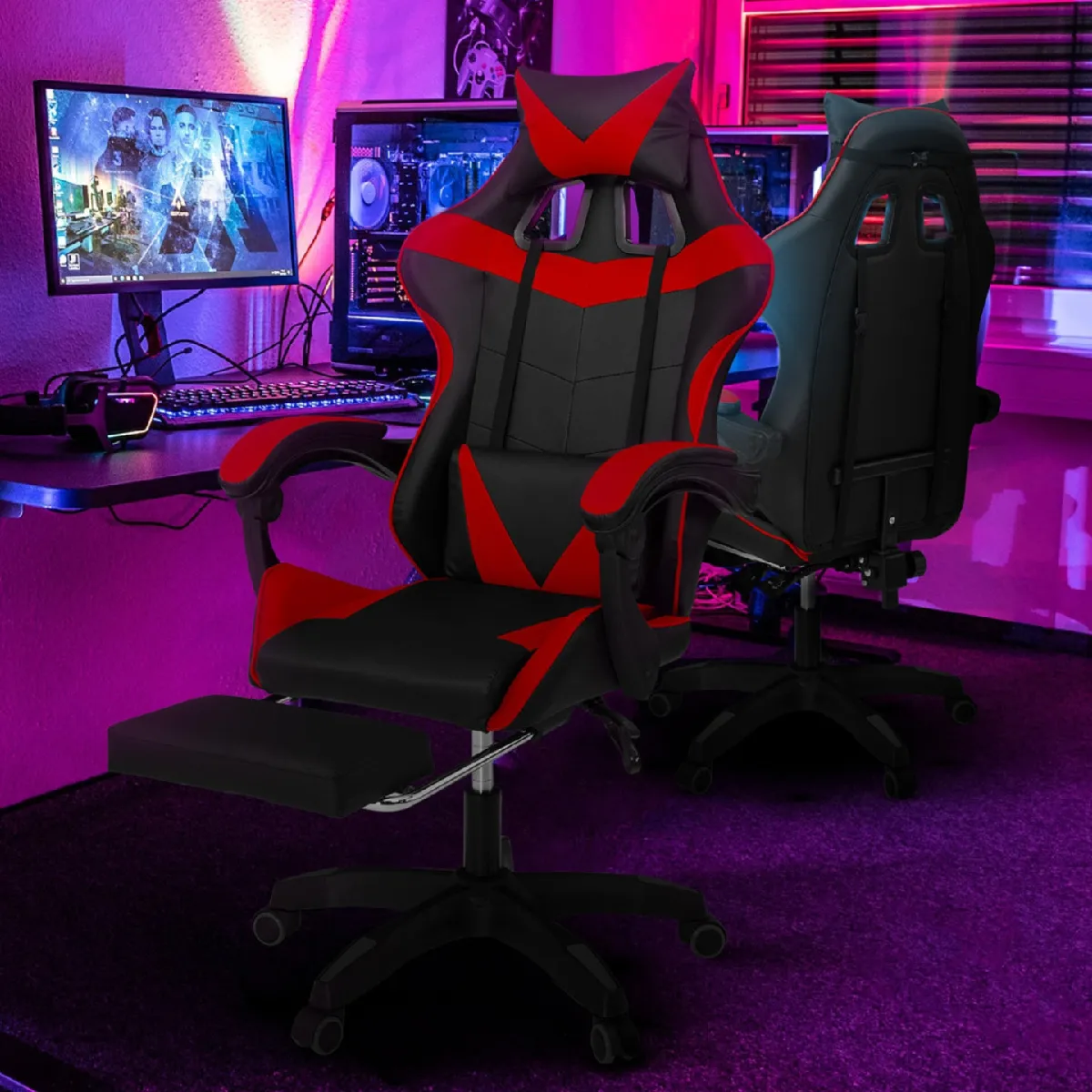 IDMARKET MARKET Fauteuil gaming ALEX - Noir/Rouge