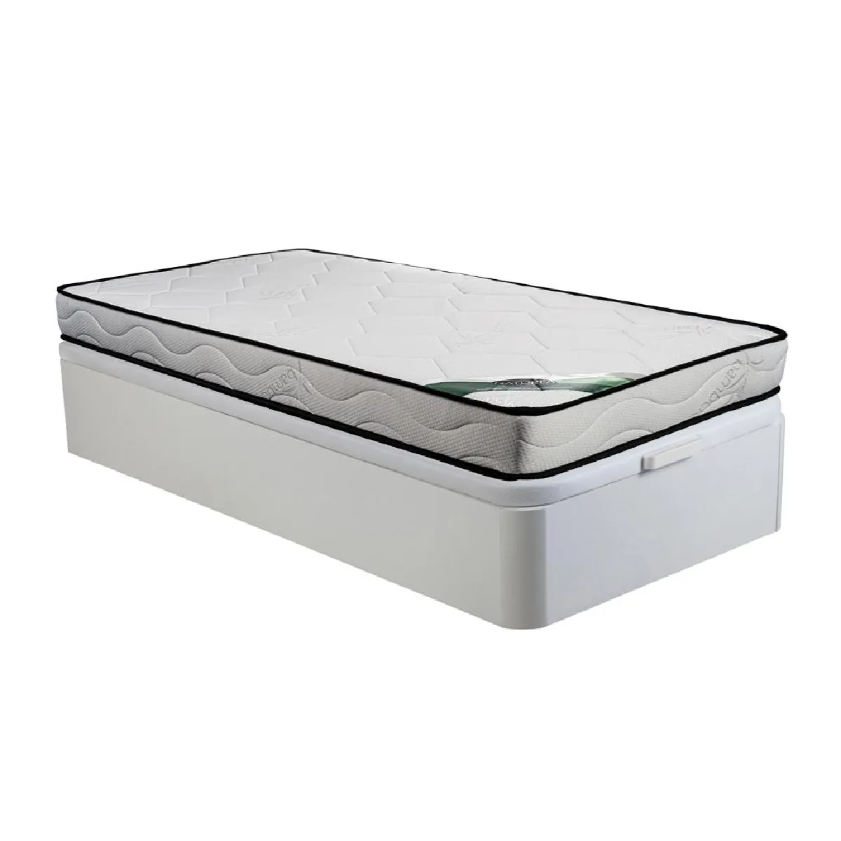 Vente-Unique Kanani Ensemble sommier coffre 90x190 cm + matelas - Naturea