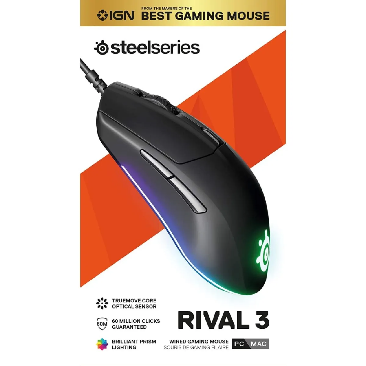 Steelseries Noir Rival 3 (Noir)