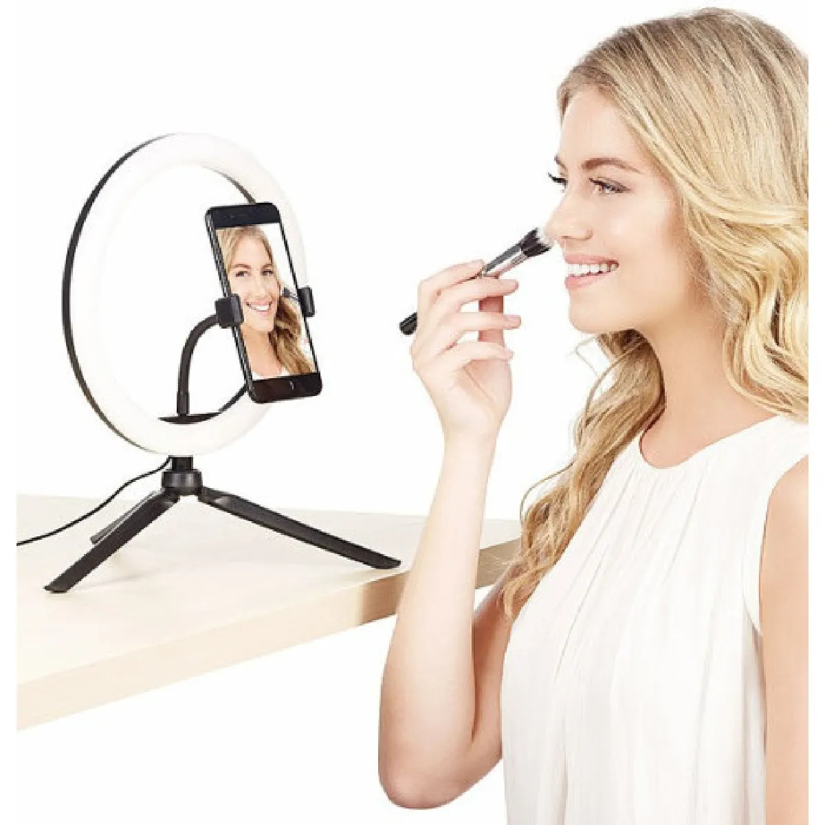 Anneau LED Selfie Pro avec support et déclencheur Bluetooth Neuf - vue 4