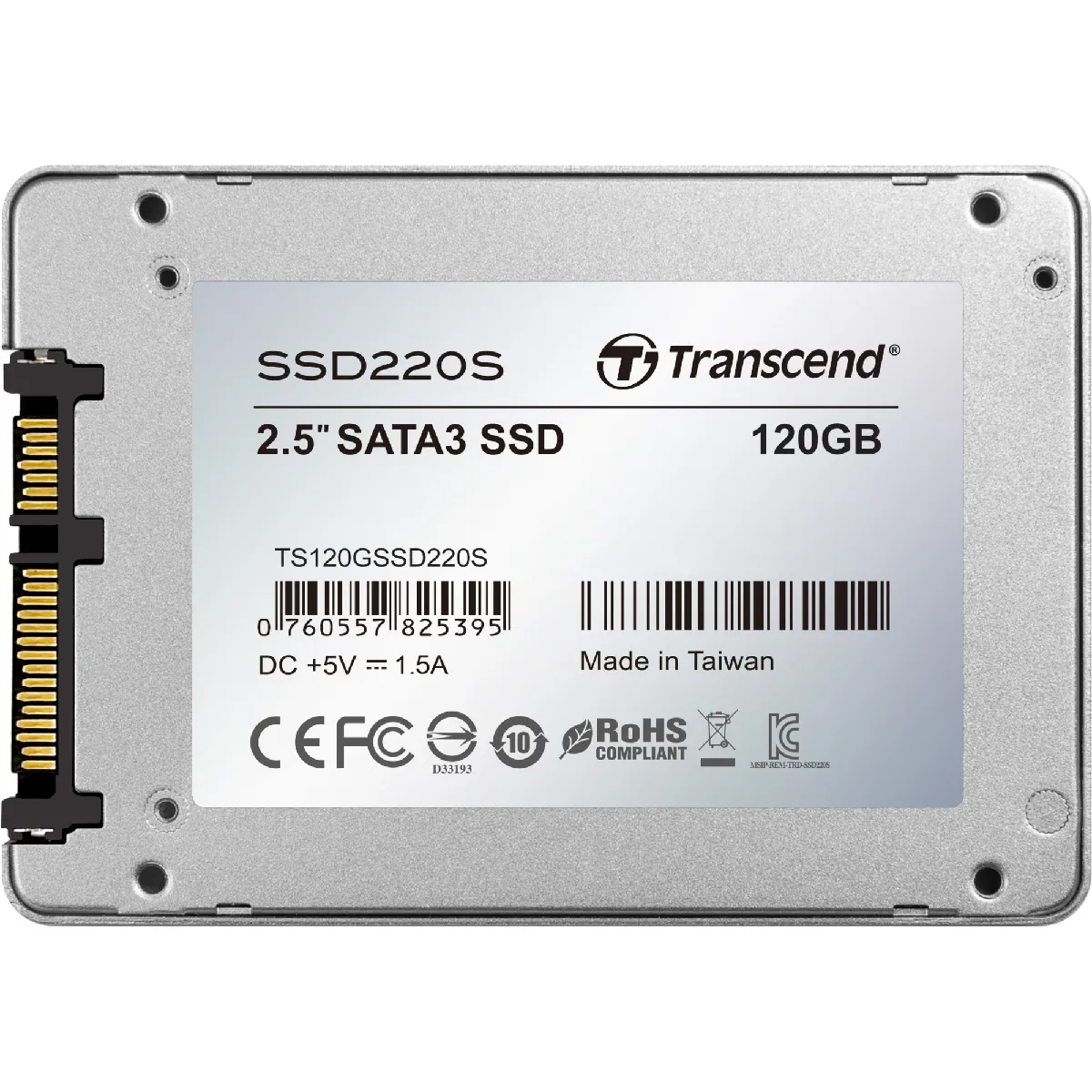 Transcend Ts120gssd220s Disque Ssd 2.5" 120 Go Série Ata Iii 3D Nand