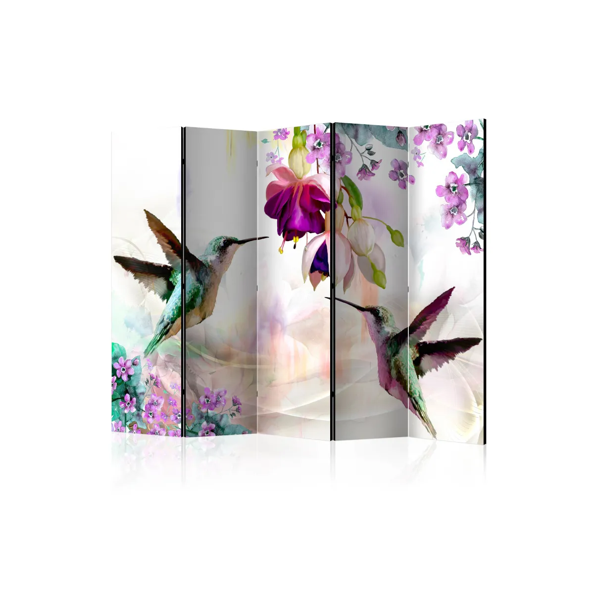Paravent 5 volets - hummingbirds and flowers ii [room dividers]