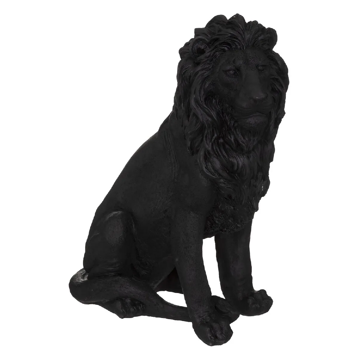 Non Communiqué Noir Statue De Lion Résine E H52 Atmosphera - Image 2
