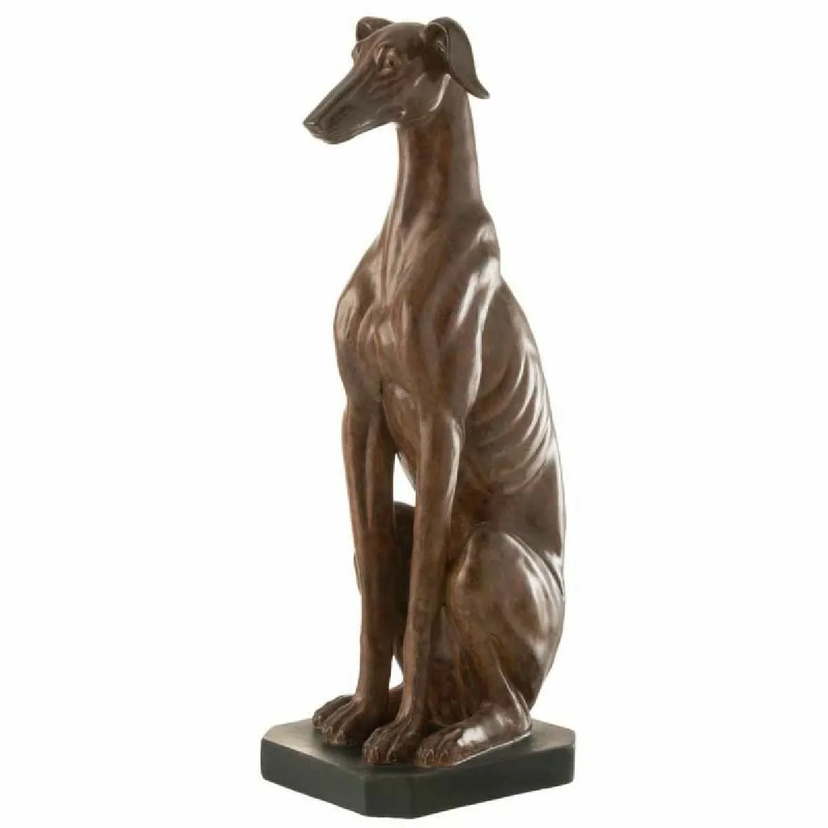 GENERIQUE - Statuette Déco Lévrier Assis - Marron - 79cm - Image 3