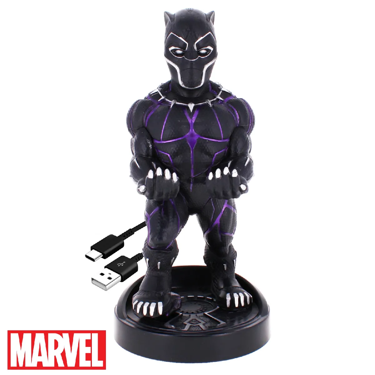 Exquisite Gaming Noir Figurine Avec Support De Serrage Câble Marvel Black Panther - Image 2