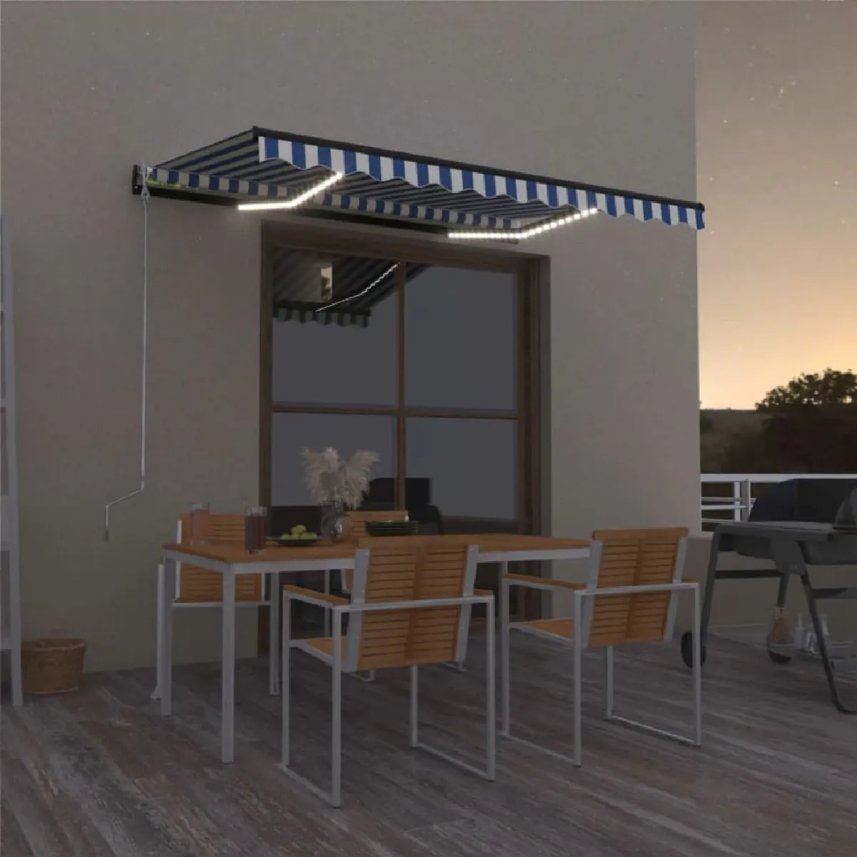 Vidaxl Auvent manuel LED - 350x250 cm