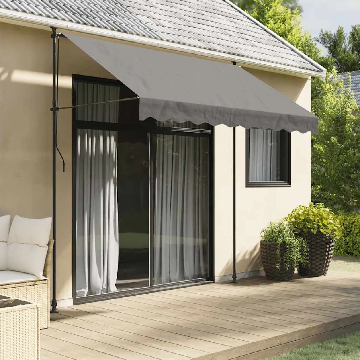 vidaXL Auvent rétractable - Anthracite
