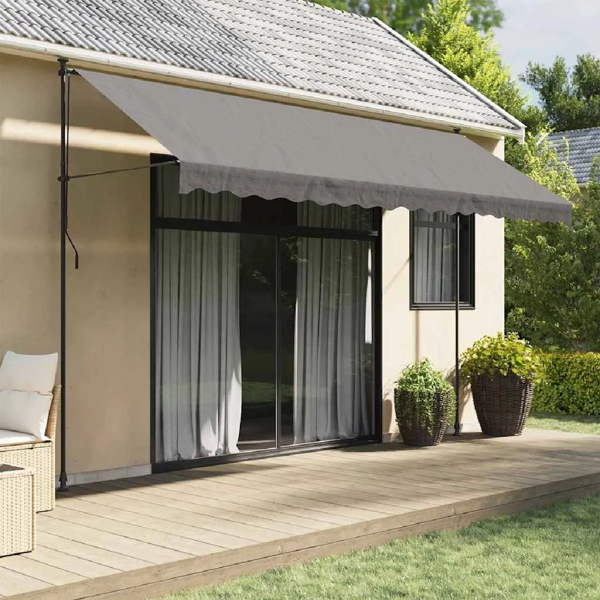 vidaXL Auvent rétractable - Anthracite