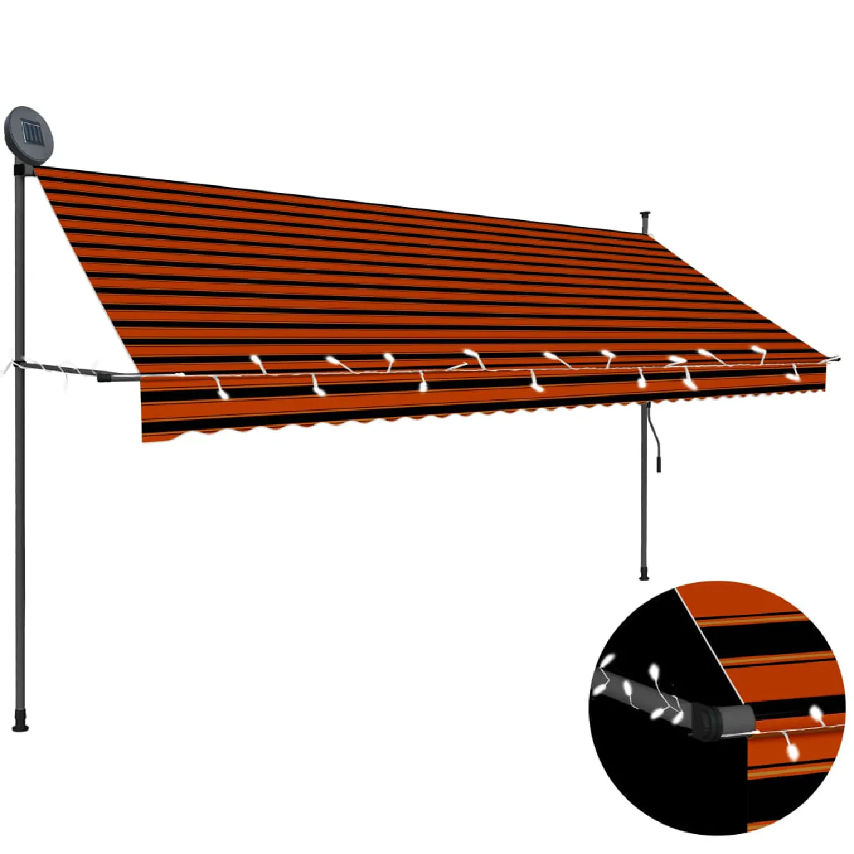 Vidaxl Auvent manuel rétractable - LED - 350 cm
