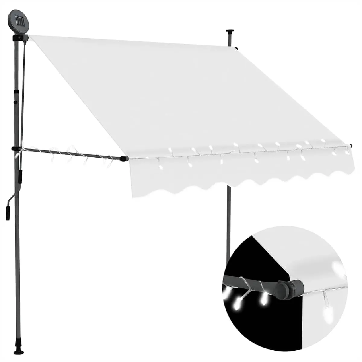 Vidaxl Auvent manuel rétractable - LED - 200 cm