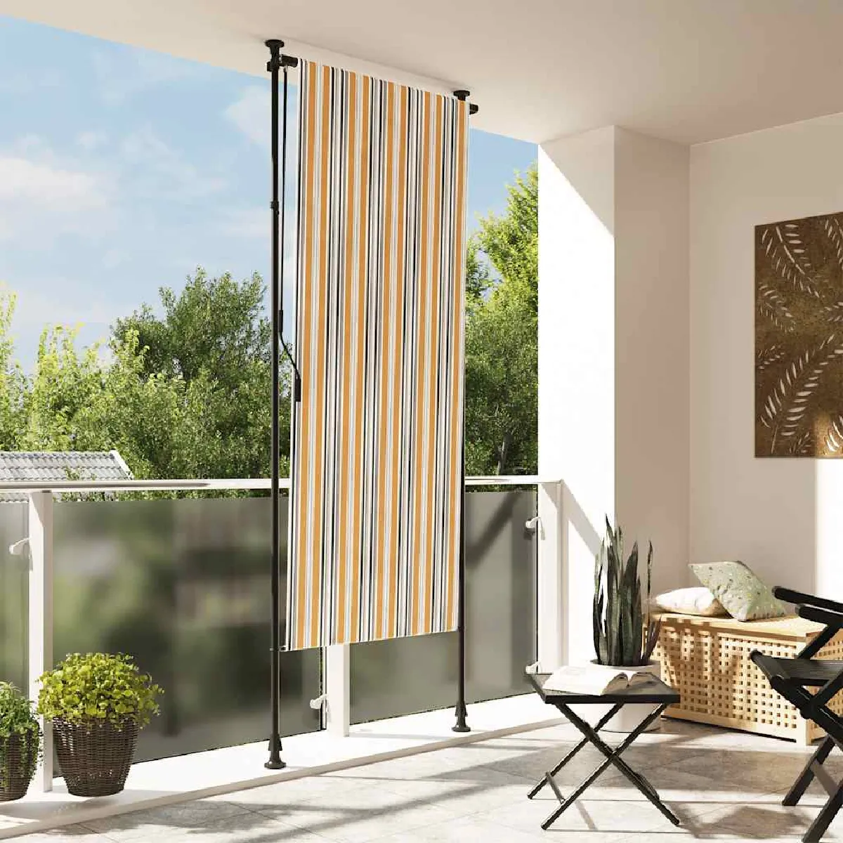 vidaXL Store Roulant Extérieur 100x270 cm Jaune