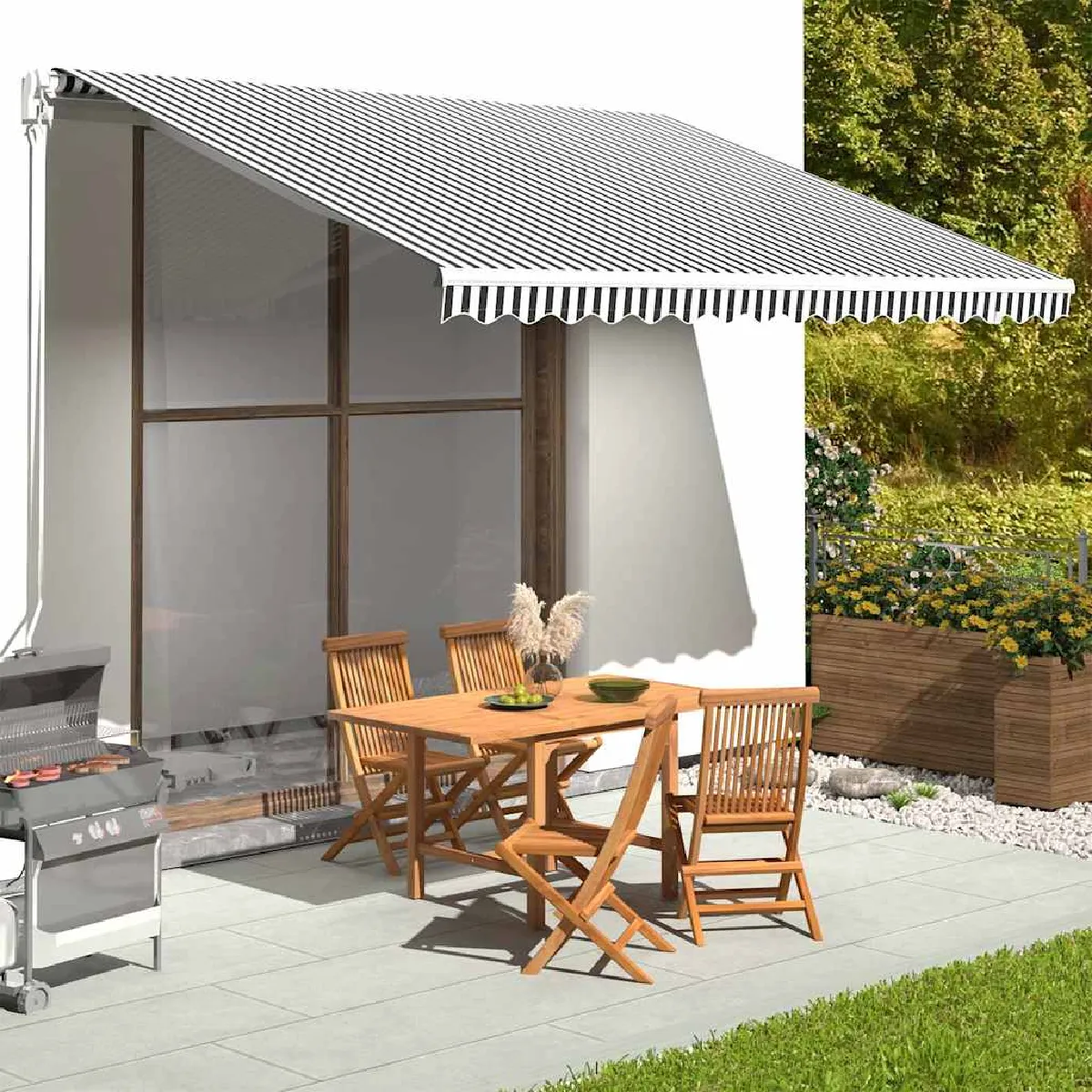 Vidaxl Tissu de remplacement pour auvent 4 x 3 m Gris - vue 2