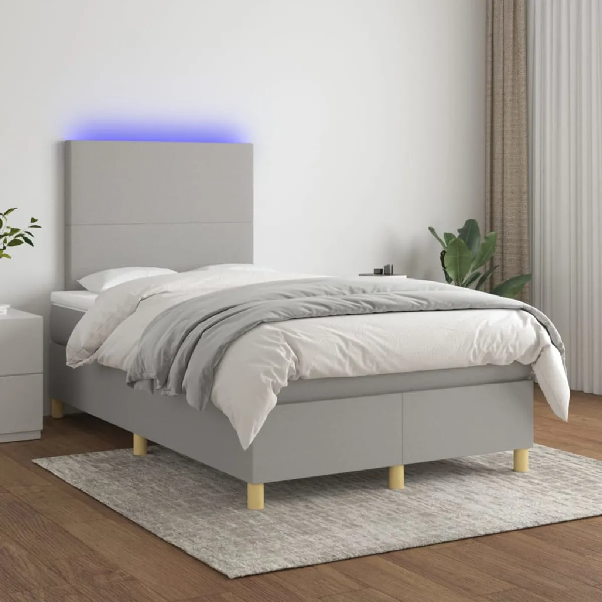 vidaXL Sommier avec matelas et LED 120x200 cm - vue 3