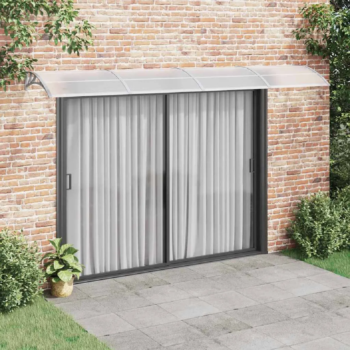 vidaXL Auvent de porte 400x100 cm Polycarbonate - vue 3