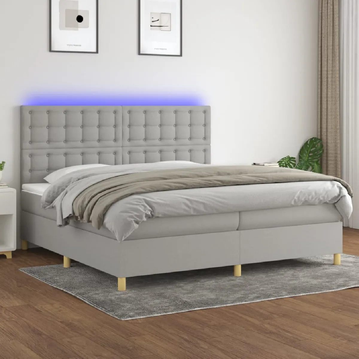 VIDAXL Sommier à lattes avec LED 200x200 cm - vue 4