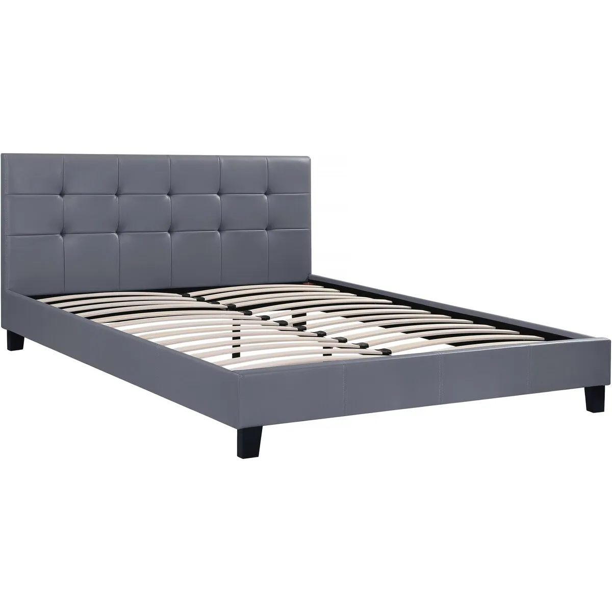 Lit double en pvc [ ]Julia[ ] - 140 x 190 cm - Gris