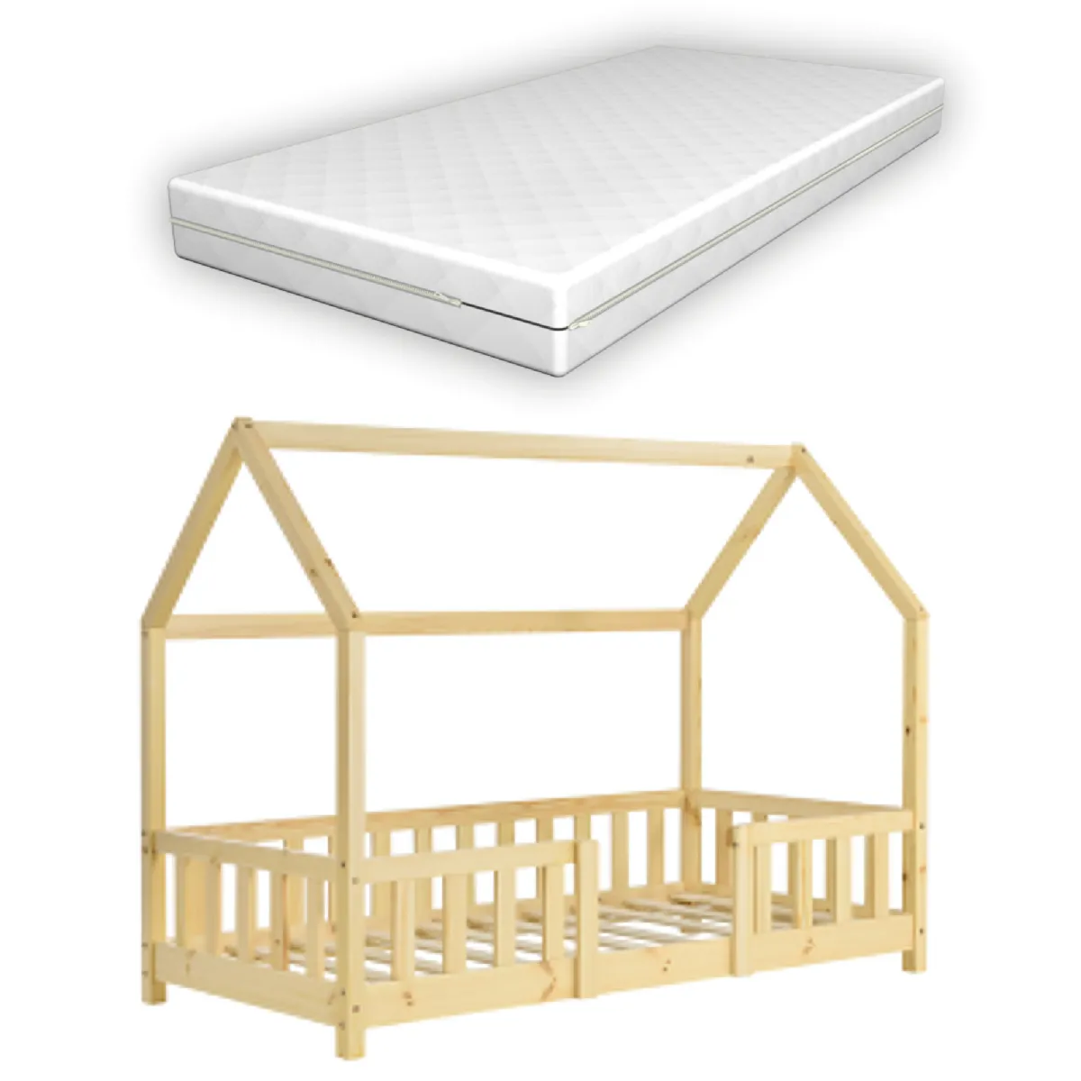 en_casa Lit enfant - Naturel 160x80 cm en_casa Lit enfant - Naturel 160x80 cm
