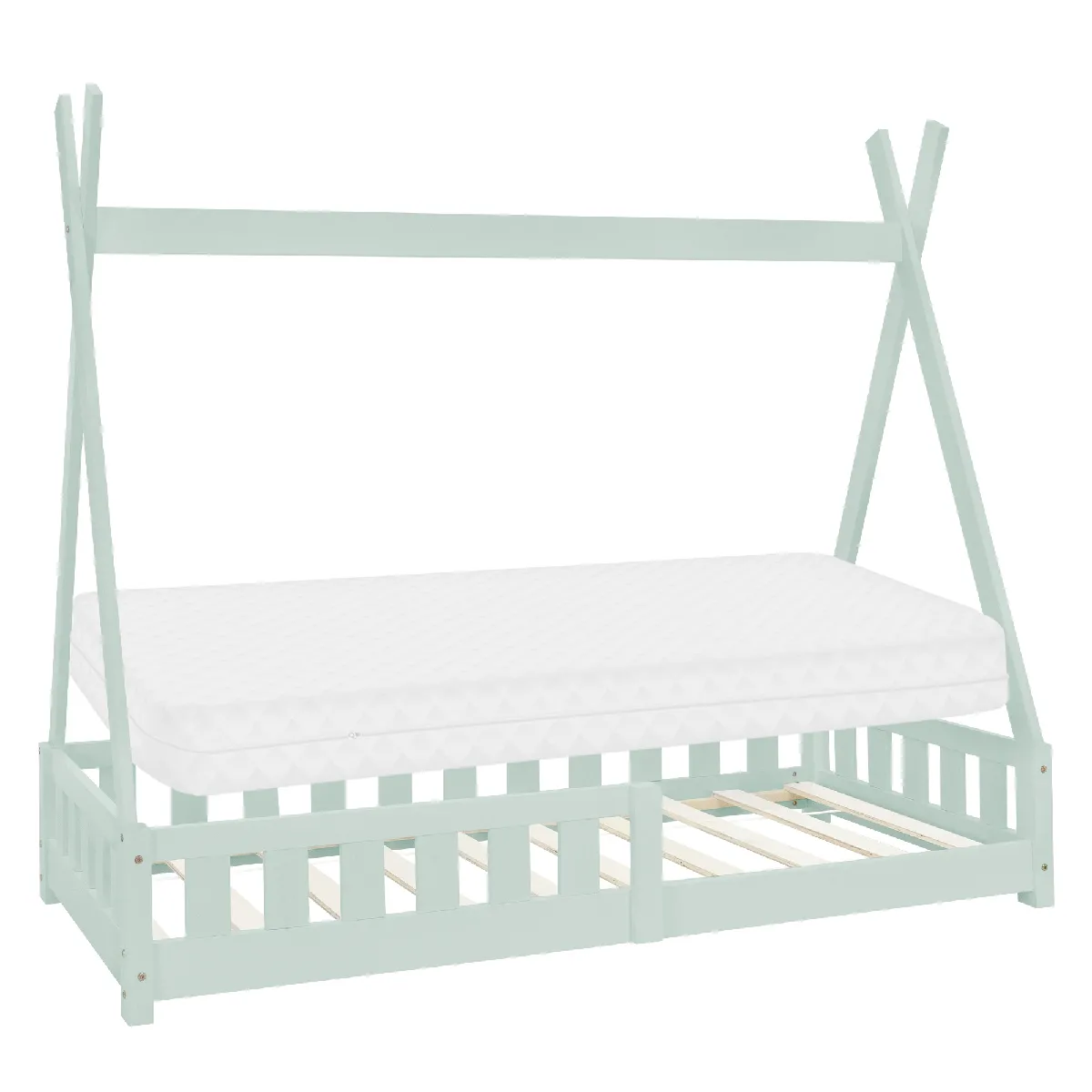 Ml-Design Lit D'enfant Tipi Avec Matelas Bois 80X160 Cm
