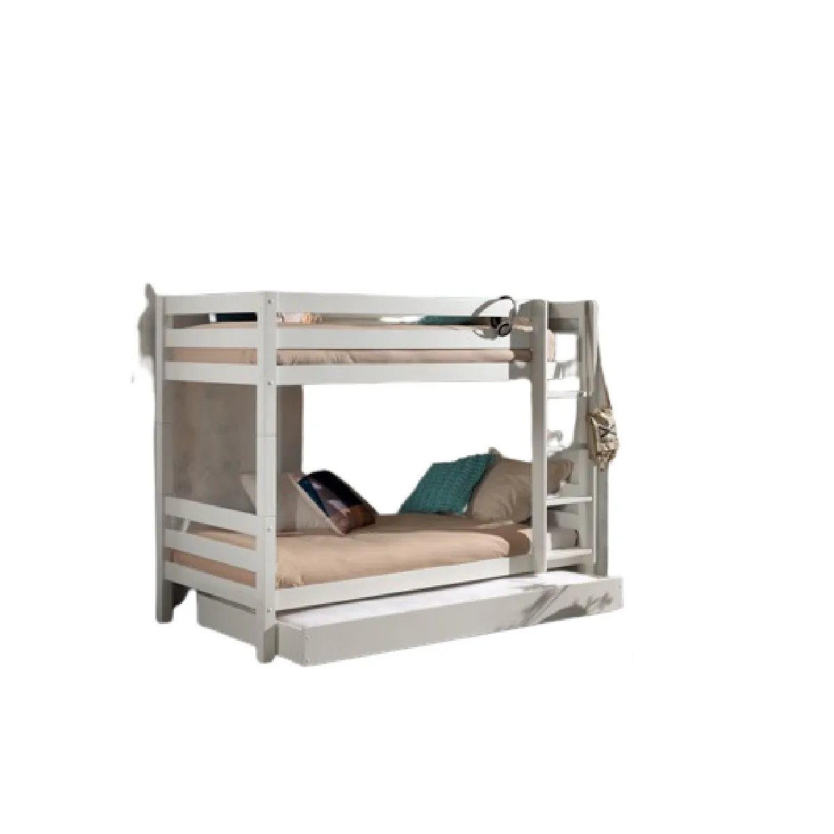 VIPACK Lit superposé avec lit gigogne - Blanc VIPACK Lit superposé avec lit gigogne - Blanc