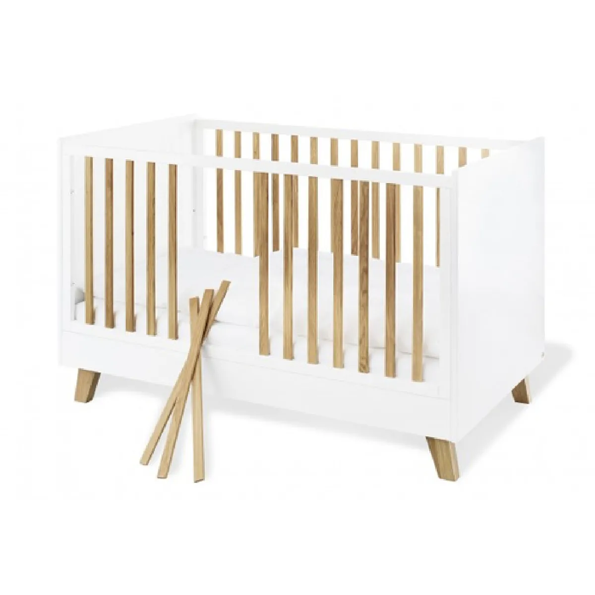 Pinolino Lit de bébé évolutif Pan - Blanc et chêne