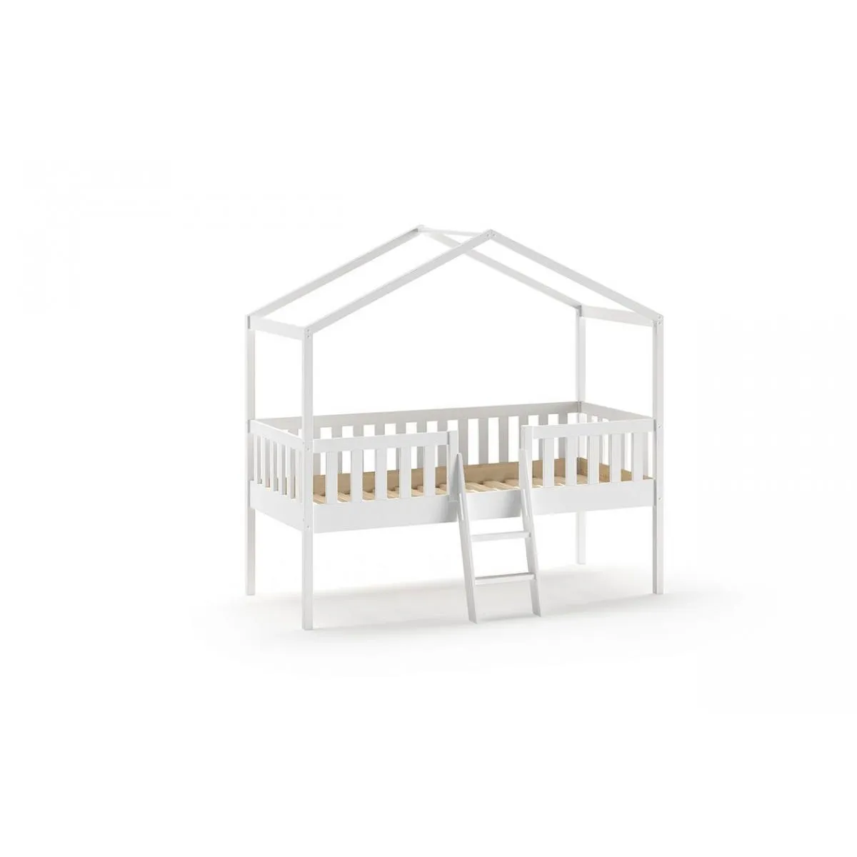 MES Lit cabane ouvert 90x200 cm - Blanc
