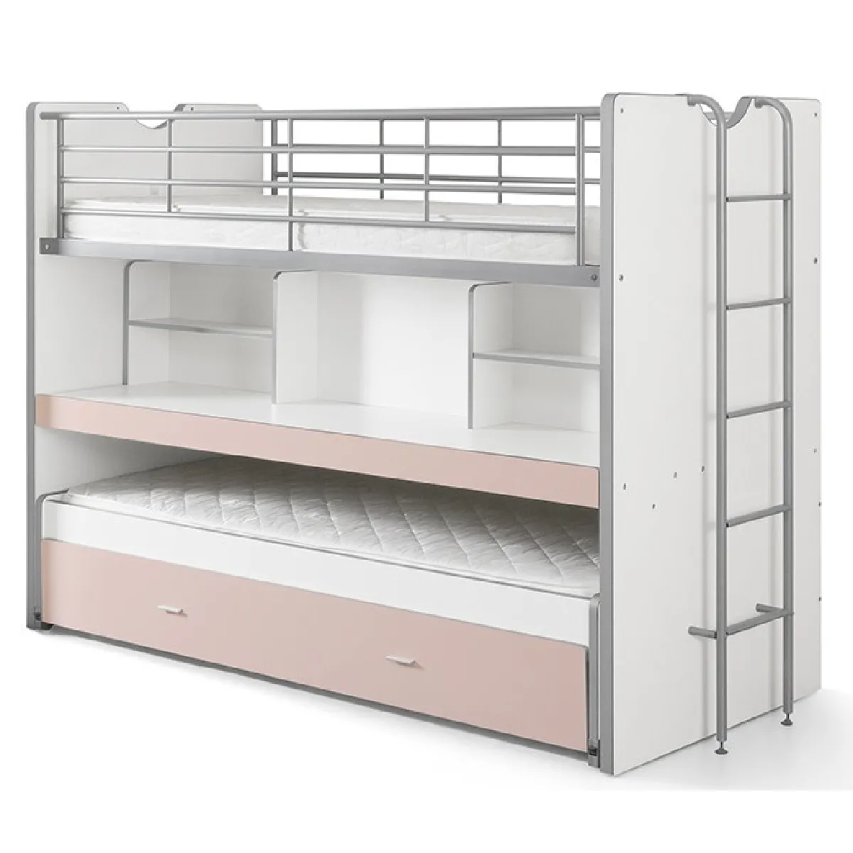 VIPACK BONNY Lits superposés 90x200 cm - Rose clair